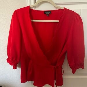 Topshop Scarlet V-Neck Blouse